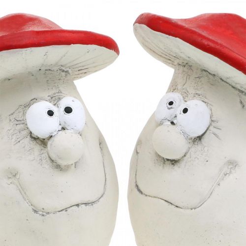 Produkt Grzyby do dekoracji, dekoracja sylwestrowa, grzybek leśny, dekoracja betonowa czerwona, biała wys. 10cm szer. 12,5cm 2szt.
