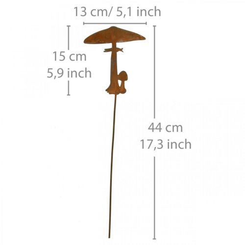 Floristik24 Rdza deco grzybowy kołek ogrodowy metalowa dekoracja jesienna 44cm