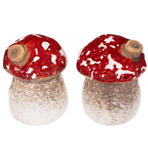 Dekoracja domku z grzybów Miniaturowy muchomor czerwony 6cm 2 szt. | Floristik24.pl