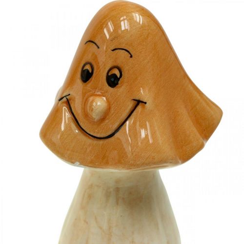Produkt Dekoracyjne grzyby ceramiczne brązowe jesienne figurki dekoracyjne Ø6cm W10,5cm 3 sztuki