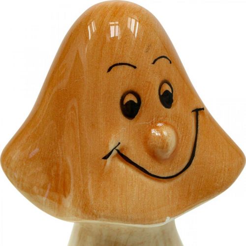 Produkt Dekoracyjne grzyby ceramiczne brązowe jesienne figurki dekoracyjne Ø6cm W10,5cm 3 sztuki