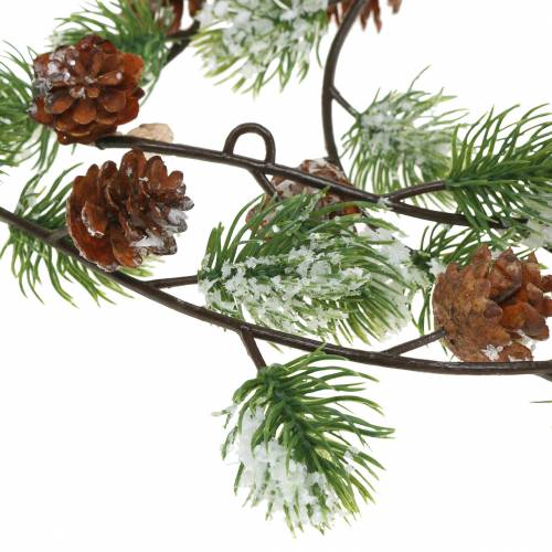 Floristik24 Girlanda sosnowa ze szyszkami pokryta śniegiem 145cm