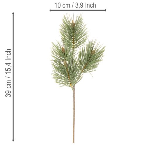 Sztuczna gałązka sosnowa dekoracyjna do kompozycji 39cm 6szt. | Floristik24.pl