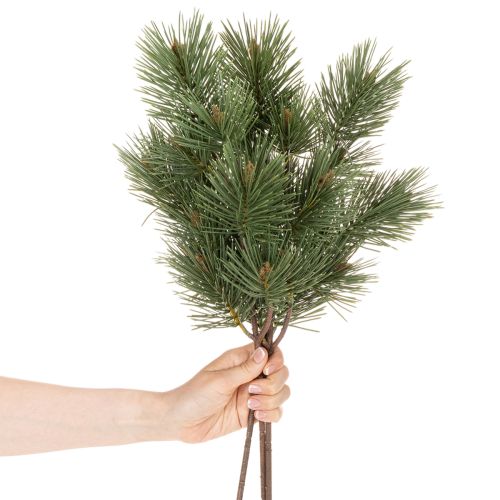 Sztuczna gałązka sosnowa jako dekoracyjna gałązka jodłowa, 55cm, 3 sztuki | Floristik24.pl
