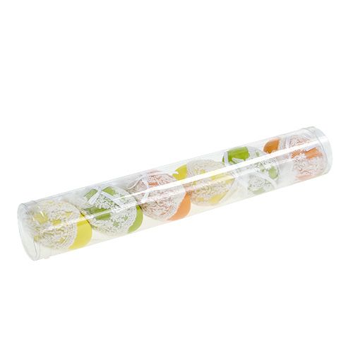 Floristik24 Jajka ozdobne plastikowe z tiulem do zawieszenia 6cm 6szt.