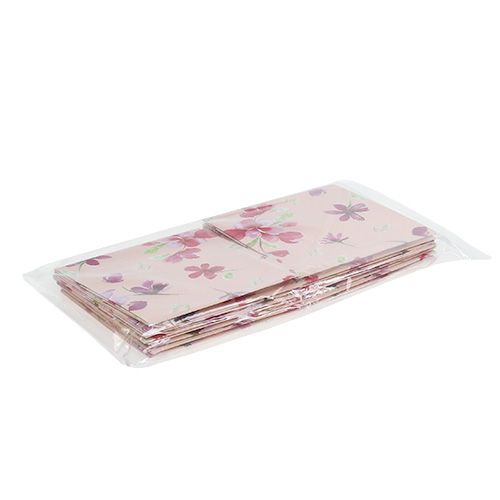 Floristik24 Torba papierowa 12cm x 12cm różowa z wzorem 8szt.
