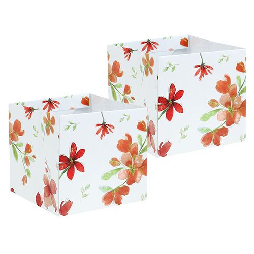 Floristik24 Torba papierowa 10,5cm x 10,5cm z wzorem 8szt.