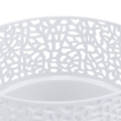 Floristik24 Donica plastikowa biała Ø14,5cm W15,5cm 1 szt