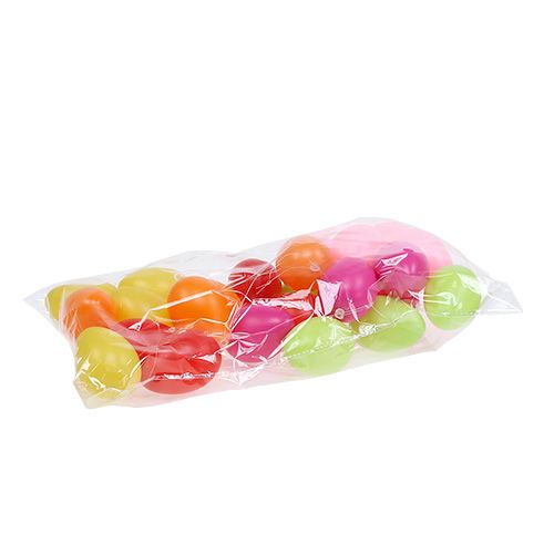 Floristik24 Jajko plastikowe 6cm różnokolorowe assorted. 24szt.