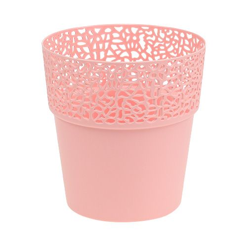 Floristik24 Plastikowa donica różowa Ø14,5cm W15,5cm 1 szt