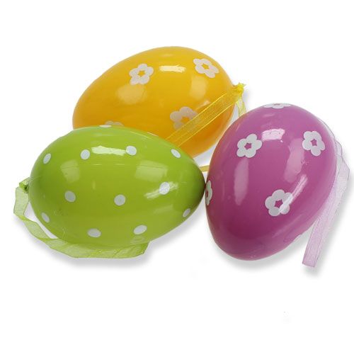 Floristik24 Plastikowe dekoracyjne wiszące jajka wielkanocne 9cm 12szt.