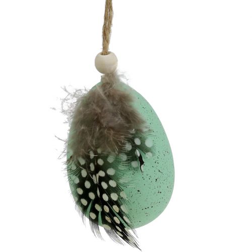 Floristik24 Jajka plastikowe z piórkami różne kolory 7cm 6szt.