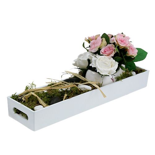 Floristik24 Miska plastikowa biała 42cm x 10,5cm