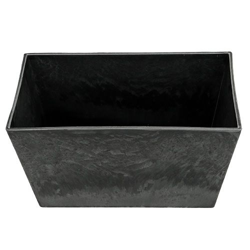 Floristik24 Miska plastikowa kątowa antracyt 20,5cm x 13,5cm H10,5cm