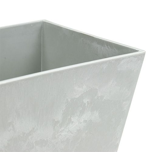 Floristik24 Miska plastikowa kwadratowa szara 20,5cm x 13,5cm H10,5cm