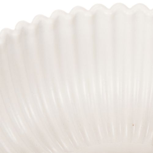 Okrągła, żebrowana miska w kolorze białym do wszechstronnej dekoracji, 15 cm, 2 sztuki | Floristik24.pl