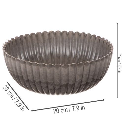 Miska okrągła, ryflowana, dekoracyjna do kompozycji kwiatowych, 20 cm, 2 sztuki | Floristik24.pl
