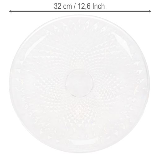 Dekoracyjna przezroczysta miska okrągła z nóżką, 32 cm | Floristik24.pl