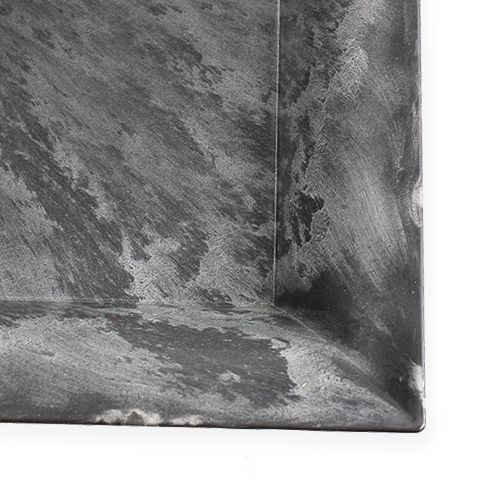 Floristik24 Plastikowy talerz kwadratowy antracyt 31cm x 31cm