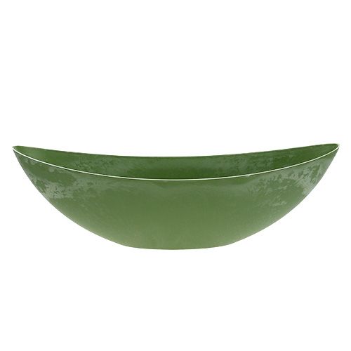 Floristik24 Plastikowa łódź zielona owalna 39cm x 12,5cm W13cm, 1szt