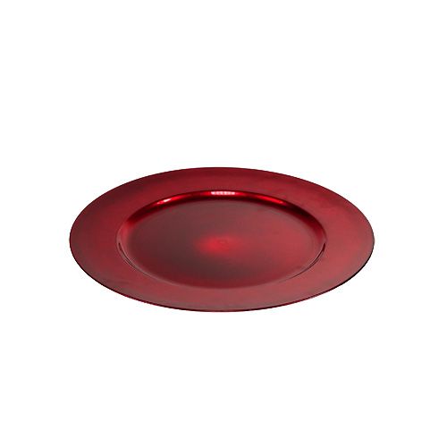 Talerz plastikowy Ø25cm czerwony z efektem glazury