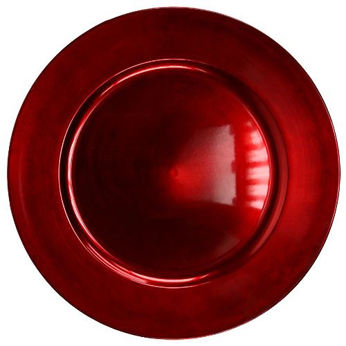 Talerz plastikowy Ø25cm czerwony z efektem glazury