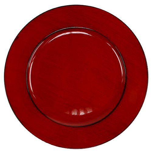 Plastikowy talerz Ø33cm czerwono-czarny