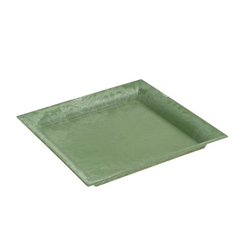 Floristik24 Talerz plastikowy zielony kwadratowy 19,5cm x 19,5cm