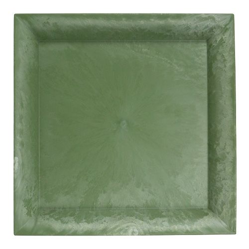 Talerz plastikowy zielony kwadratowy 19,5cm x 19,5cm