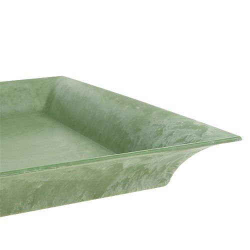 Floristik24 Talerz plastikowy zielony kwadratowy 26cm x 26cm