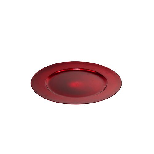 Floristik24 Talerz plastikowy czerwony Ø17cm 10 szt