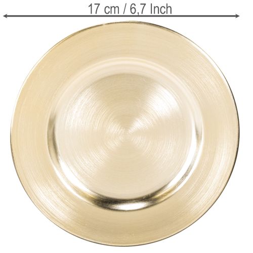 Małe okrągłe błyszczące talerze dekoracyjne, 17 cm, 6 szt.