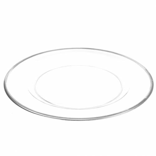 Floristik24 Talerz dekoracyjny ze srebrną obwódką przezroczysty plastik Ø33cm