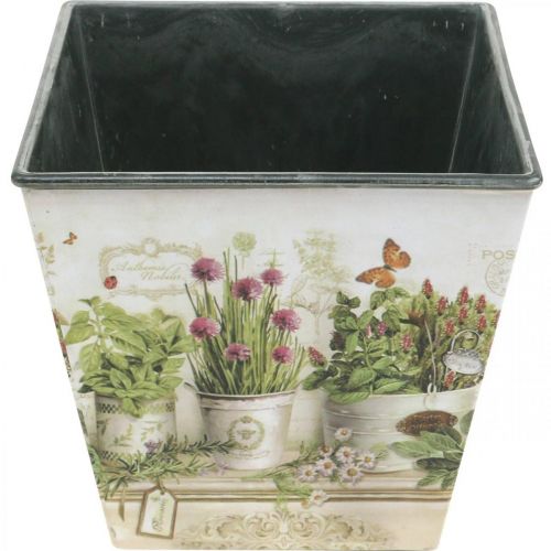 Produkt Doniczka na zioła, donica z motywem, donica wys. 13 cm szer. 13,5 cm