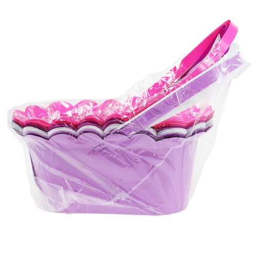 Floristik24 Doniczka plastikowa owalna z uchwytem kolorowa 21,5cm x 11cm 10szt.