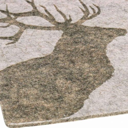 Floristik24 Podkładka dekoracja stołu bożonarodzeniowego brązowy filc 45×35cm 4szt