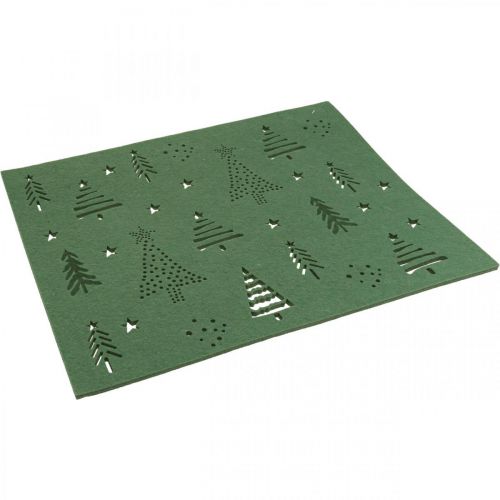 Produkt Podkładka dekoracja stołu świąteczna zielony filc 45×35cm 4szt