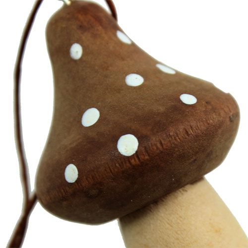 Floristik24 Muchomor drewniany grzybek do zawieszenia brązowy 6cm 4szt.