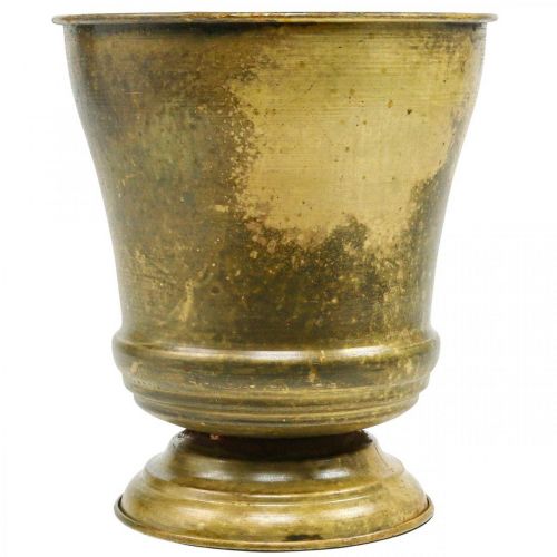 Vintage metalowy wazon z doniczką z mosiądzu Ø17cm W19cm | Floristik24.pl