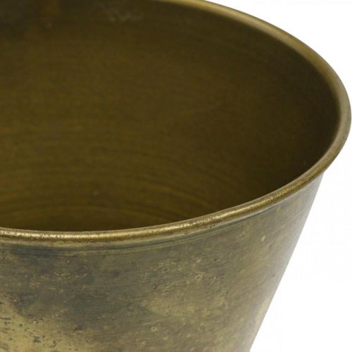 Floristik24 Vintage metalowy wazon z doniczką z mosiądzu Ø11,5 cm W13,5 cm