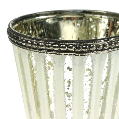 Floristik24 Filiżanka szklana tea light wieś srebrna W11cm