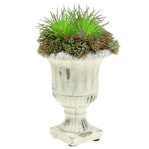 Floristik24 Goblet Antyk Kamień Odlewany Kremowy Ø9cm H12cm 2szt.