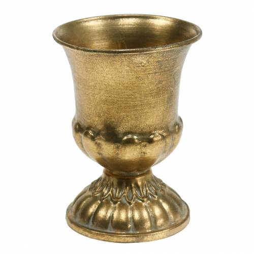 Floristik24 Kubek antyczny złoty metal Ø9cm W12,5cm