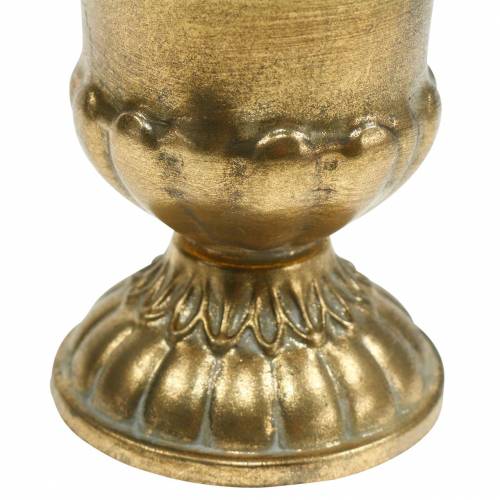 Floristik24 Kubek antyczny złoty metal Ø9cm W12,5cm