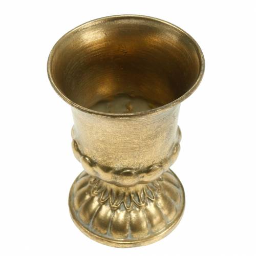 Floristik24 Kubek antyczny złoty metal Ø9cm W12,5cm