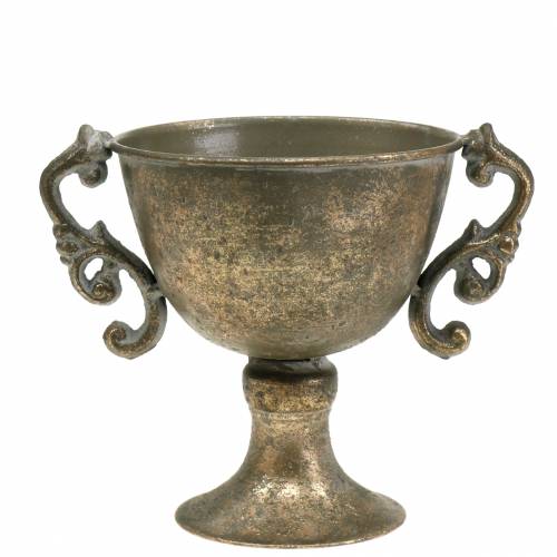 Floristik24 Metalowy puchar Antyczne Złoto Ø14cm H16cm
