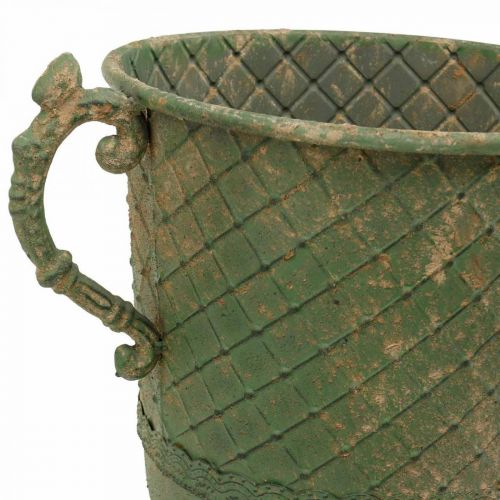 Floristik24 Metalowy puchar do sadzenia, puchar z uchwytami, sadzarka Ø25cm H43cm
