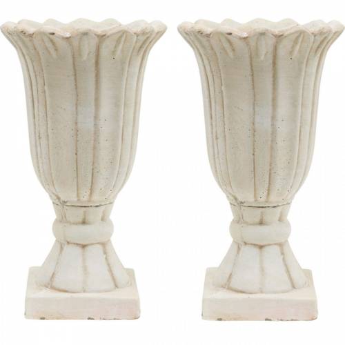 Floristik24 Amfora dekoracyjna, puchar do sadzenia roślin, puchar tulipanowy Ø12cm H25,5cm 2szt.