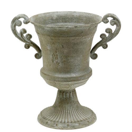Floristik24 Antyczny kubek szary Ø16,8cm W24,8cm
