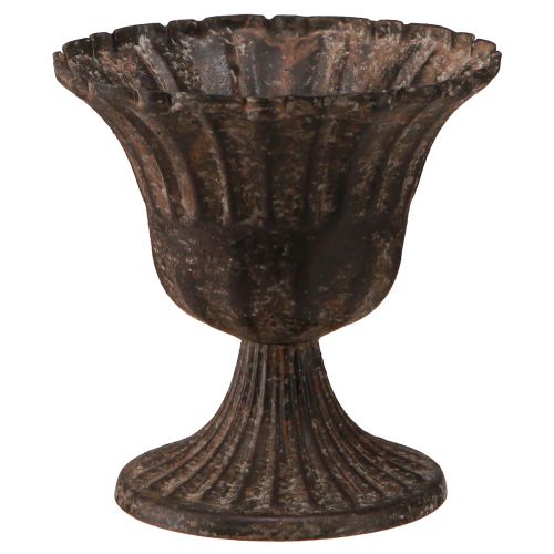 Floristik24 Kubek wazon dekoracyjny kubek metalowy brązowy antyczny Ø14cm W12cm